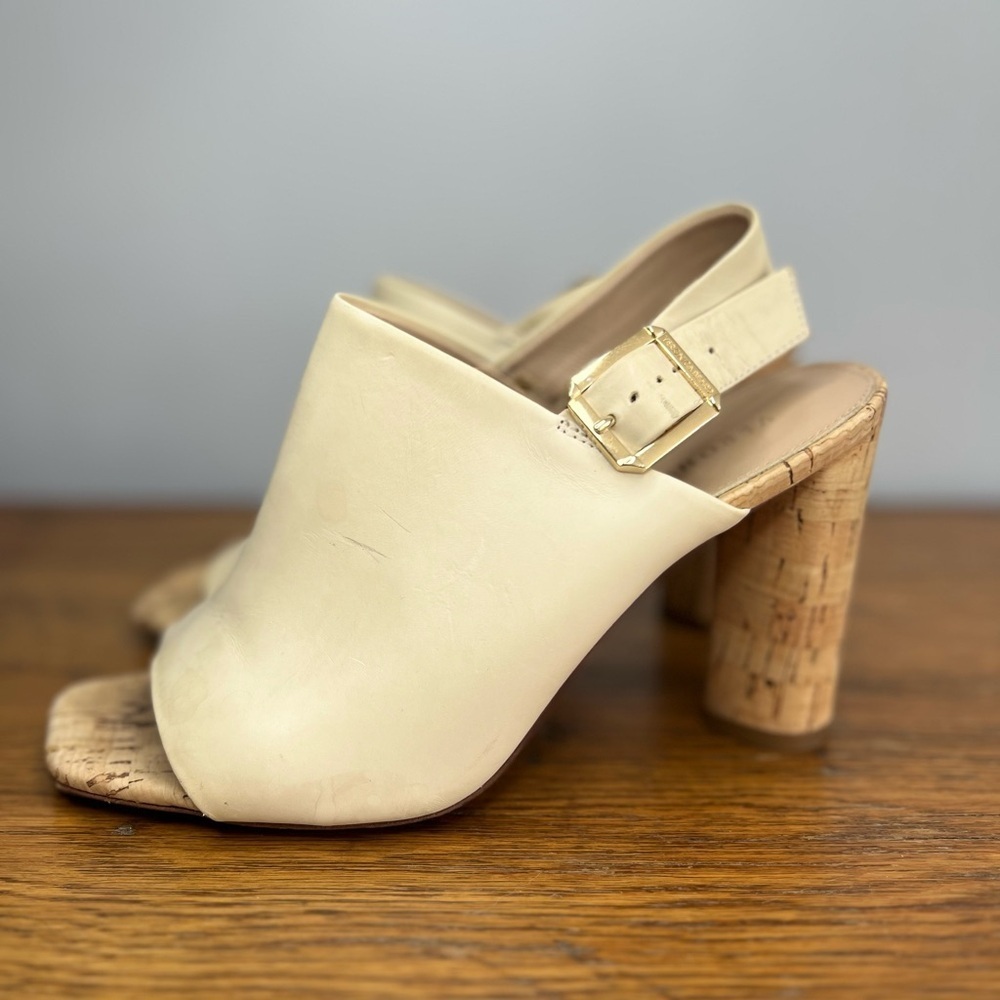 Veronica Beard Size 6 • Bodhi Leather Cork Slingback High Heels. - Picture 5 of 9